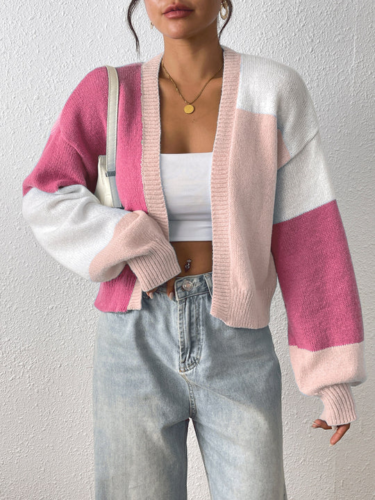 Aline | Cardigan blocs de couleurs