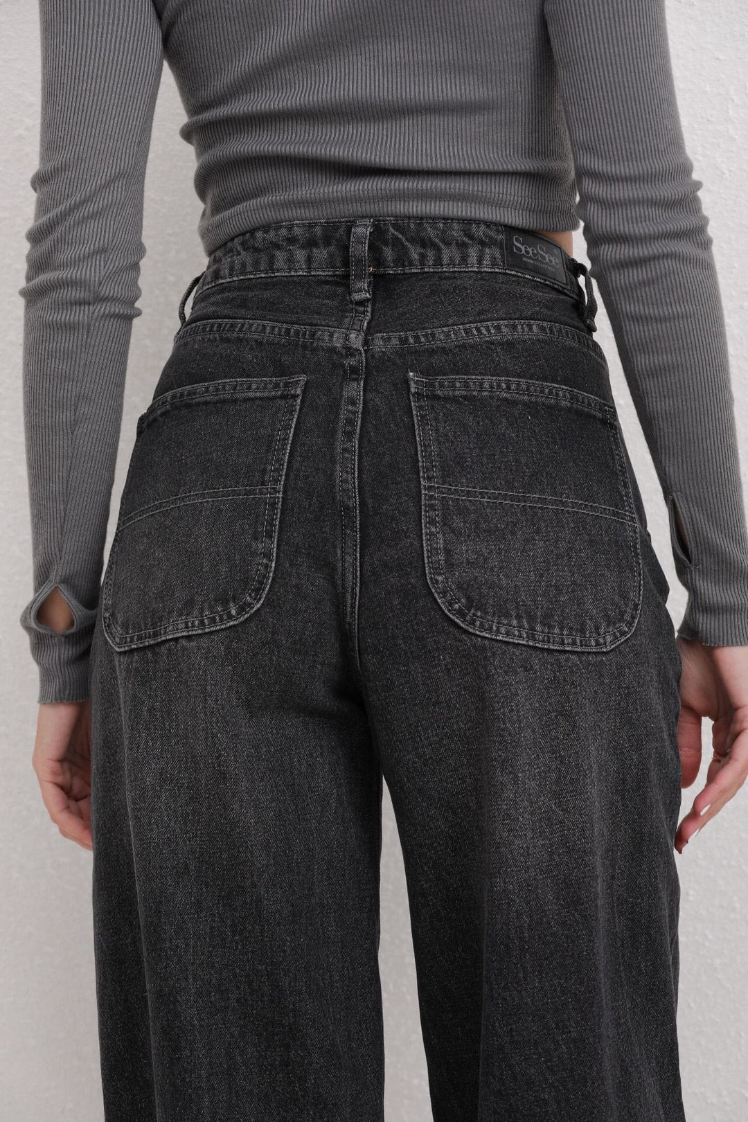 Jean Baggy Noir (Non stretch)